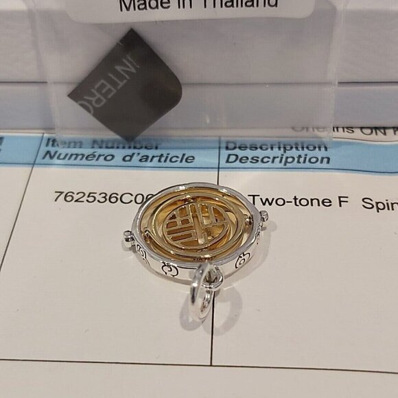 AUTHENTIC PANDORA TWO-TONE Fú Spinning Dangle Charm/Pendant 762536C00 - Picture 12 of 15